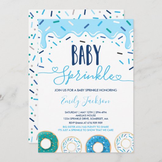 ドーナツベイビースプリンクル招待状 ラブを添えて 招待状 (正面/裏面)