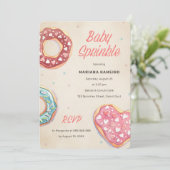 ドーナツベビーは男女兼用でシンプルなモダンを振りかけます 招待状 (スタンド正面)