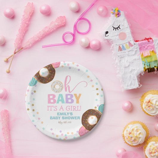ドーナツベビーシャワーのパーティーの紙皿7"ドーナツパーティー ペーパープレート (パーティー)