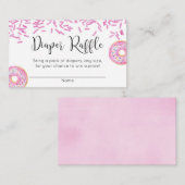 ドーナツベビーシャワーの女の子のピンクのおむつのラッフル エンクロージャーカード (正面/裏面)