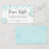 ドーナツベビーシャワーの男の子の青いおむつのラッフル エンクロージャーカード (正面/裏面)