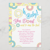 ドーナツベビーシャワースプリン男女兼用ク 招待状 (正面/裏面)