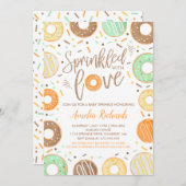 ドーナツベビー振りかける招待状に愛を振りかけたもの 招待状 (正面/裏面)