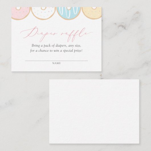 ドーナツベビー散水おむつラッフルチケット エンクロージャーカード (正面/裏面)