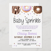 ドーナツベビー散水ベビーシャワー招待状 招待状 (正面/裏面)