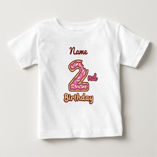 ドーナツベビー2nd誕生日Tシャツ ベビーTシャツ (正面)