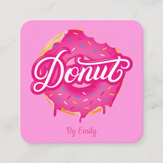 ドーナツベーカリースクエアビジネスカード スクエア名刺 (正面)