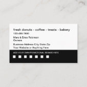 ドーナツベーカリー顧客ロイヤリティ名刺 名刺 (裏面)