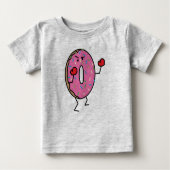 ドーナツボクサーの戦闘機のデザートによって揚げられているこね粉の砂糖 ベビーTシャツ (正面)