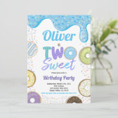 ドーナツボーイ2スイート2歳の誕生日パーティーブルー 招待状 (スタンド正面)