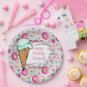 ドーナツマカロンカップケーキアイスクリームカスタム誕生日 ペーパープレート (パーティー)