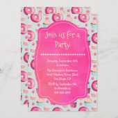 ドーナツマカロン及びカップケーキ汎用パーティー招待状 招待状 (正面/裏面)