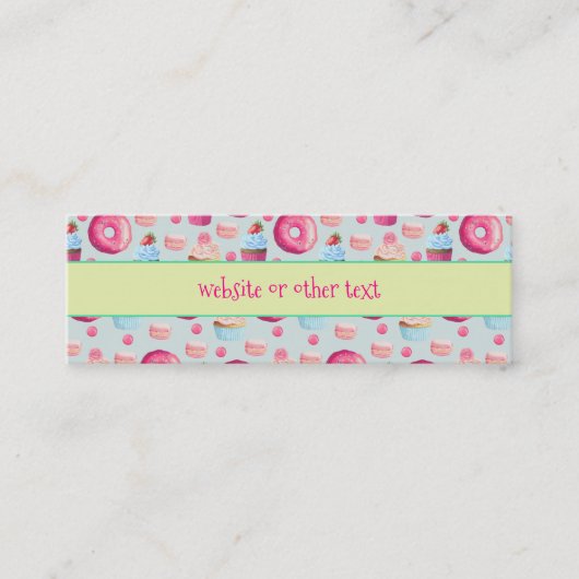 ドーナツマカロン・カップケーキパターンウェブサイト スキニー名刺 (正面)