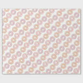 ドーナツラッピング紙ピンクパープルドーナツ成長 ラッピングペーパー (フラット)