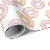 ドーナツラッピング紙ピンクパープルドーナツ成長 ラッピングペーパー (ロールコーナー)