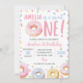 ドーナツワンバースデーパーティの招待状 招待状 (正面)