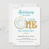 ドーナツワン甘い誕生日パーティー 招待状 (正面)