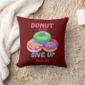ドーナツ与え好きの名前で引用文を常に上げる クッション (ブランケット)