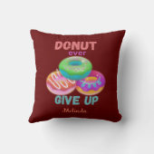 ドーナツ与え好きの名前で引用文を常に上げる クッション (裏面)