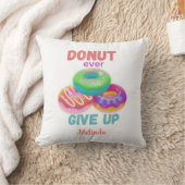 ドーナツ与え好きの名前で引用文を常に上げる クッション (ブランケット)
