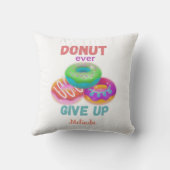 ドーナツ与え好きの名前で引用文を常に上げる クッション (裏面)