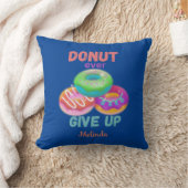 ドーナツ与え好きの名前で引用文を常に上げる クッション (ブランケット)