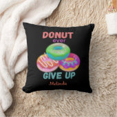 ドーナツ与え好きの名前で引用文を常に上げる クッション (ブランケット)