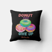 ドーナツ与え好きの名前で引用文を常に上げる クッション (裏面)