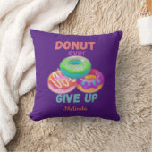 ドーナツ与え好きの名前で引用文を常に上げる クッション (ブランケット)