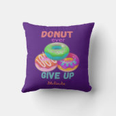 ドーナツ与え好きの名前で引用文を常に上げる クッション (裏面)