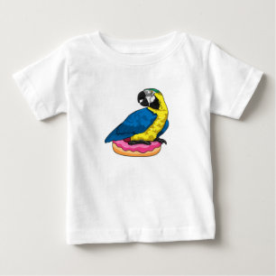 ドーナツ付きオウム ベビーTシャツ