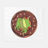 ドーナツ付きカエル フリースブランケット (正面(横))