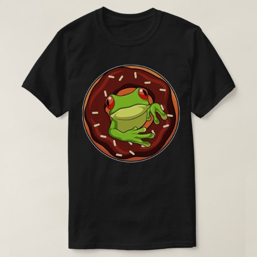 ドーナツ付きカエル Tシャツ (デザイン正面)