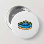 ドーナツ付きキャタピラー 缶バッジ (正面&裏面)