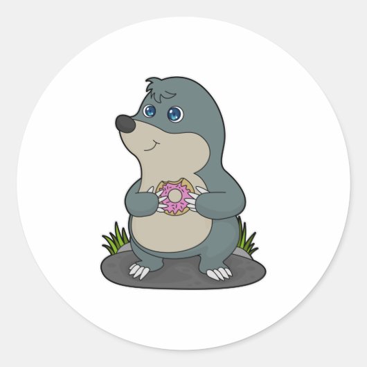 ドーナツ付きモグラ ラウンドシール (正面)