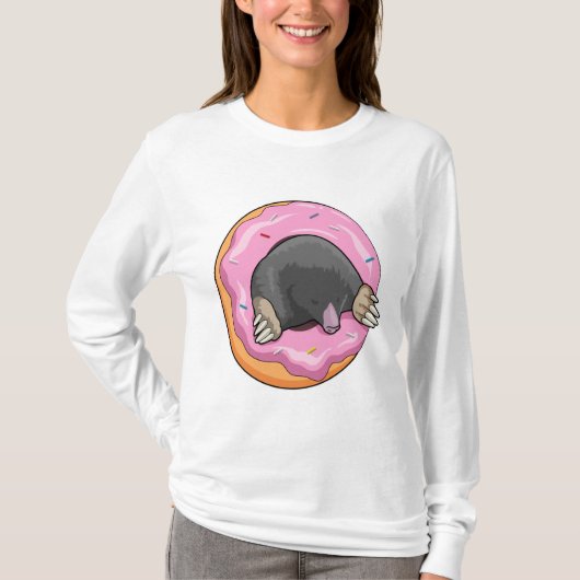 ドーナツ付きモグラ Tシャツ (正面)