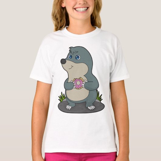 ドーナツ付きモグラ Tシャツ (正面)