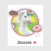 ドーナツ付きユニコーン シール (シート)