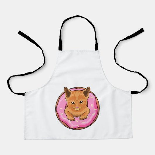 ドーナツ付き猫 エプロン (正面)