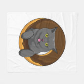 ドーナツ付き猫 フリースブランケット (正面(横))