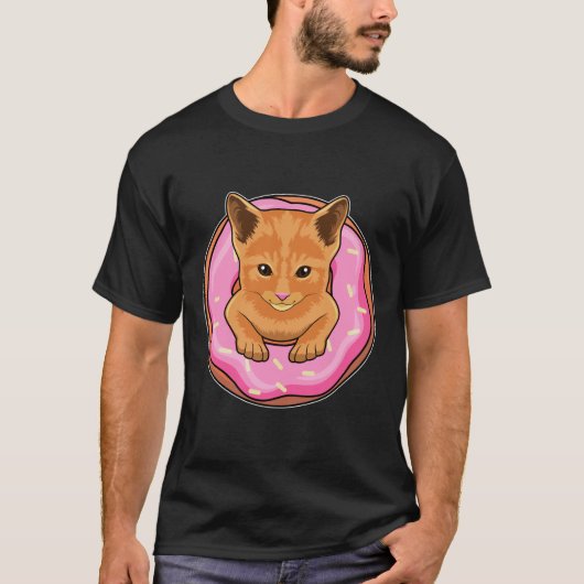 ドーナツ付き猫 Tシャツ (正面)