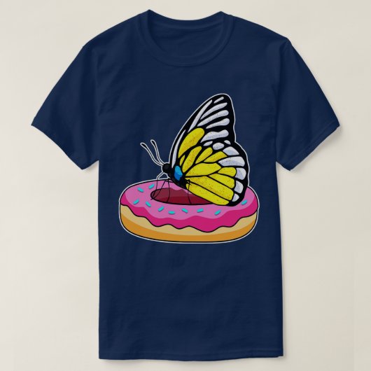 ドーナツ付き蝶1 Tシャツ (デザイン正面)