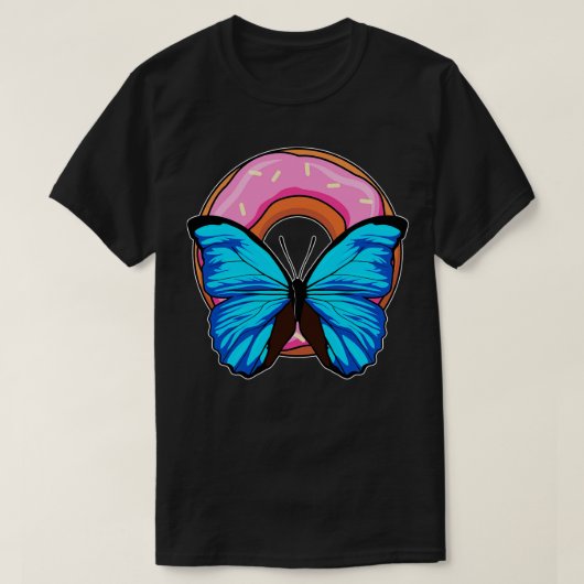 ドーナツ付き蝶 Tシャツ (デザイン正面)