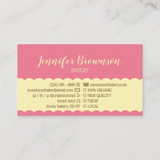 ドーナツ写真おいしい 名刺 (裏面)