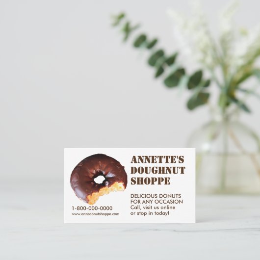 ドーナツ写真のドーナツ店の名刺 名刺 (スタンド正面)