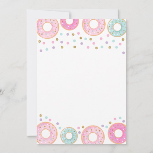 ドーナツ及びおむつベビーシャワー招待状 招待状 (裏面)