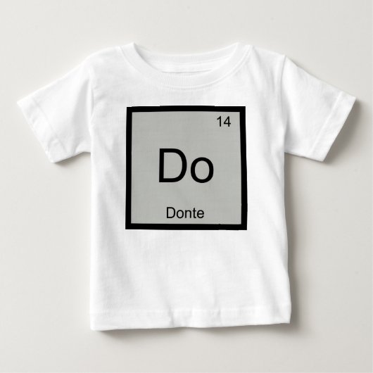 ドーナツ名化学元素周期表 ベビーTシャツ (正面)