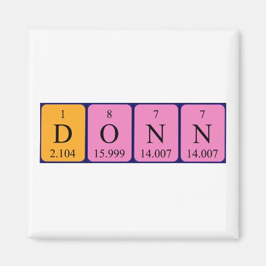 ドーナツ周期表名磁石 マグネット (正面)