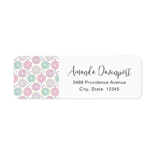 ドーナツ型かわいいアドカラフルレス ラベル (正面)