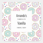 ドーナツ型かわいいカラフルキャンドルビジネス スクエアシール (正面)